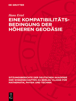 cover image of Eine Kompatibilitäts-Bedingung der höheren Geodäsie